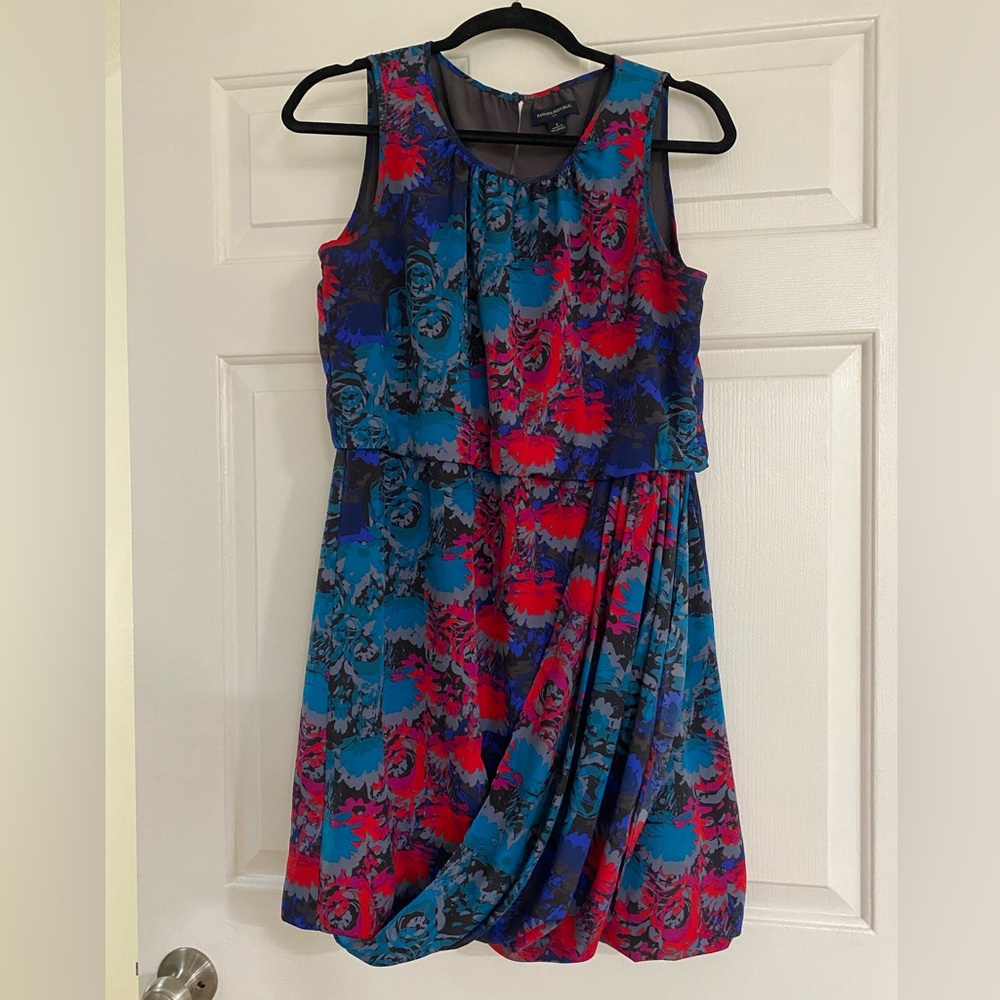 Banana Republic Asymmetrical Blue and Red Wrap Sundress